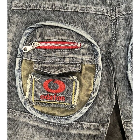 Denim Overalls Car Motif Toddler Size 2T Michelin Jaquar Odafon Shell Flannel - Picture 6 of 11